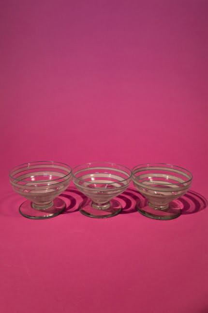 Striped dessert glasses set of three